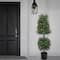 4ft. Boxwood Cone & Ball Topiary with Multi-Function LED Lights